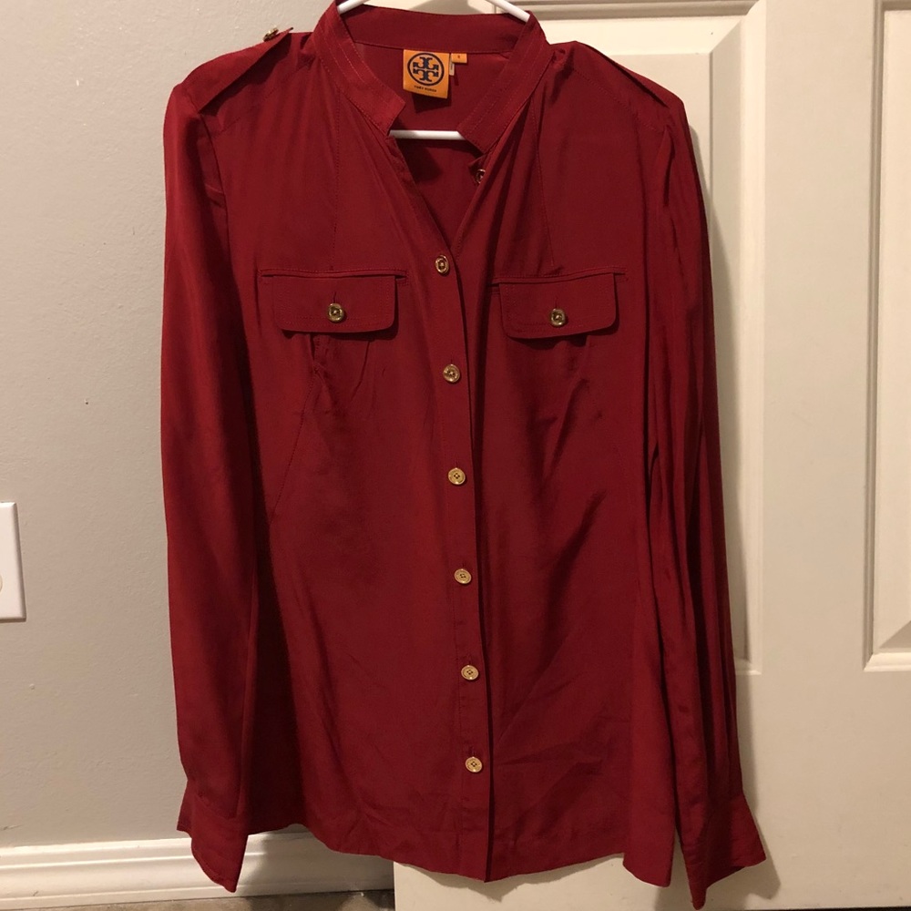 Tory Burch Collarless Button-up Shirt